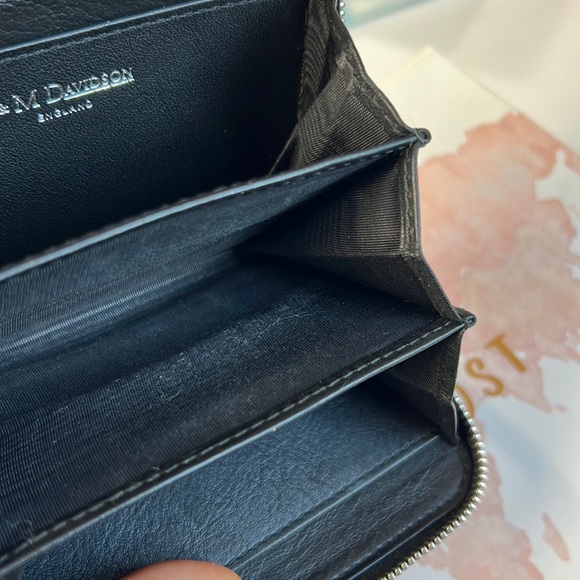 J&M Davidson SMALL ZIP AROUND PURSE WITH STUDS Leather Case Wallet Long Silver - Picture 14 of 16